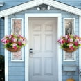 thumbnail image 5 of Artificial Hanging Basket with Flowers, Artificial Hanging Flowers in Basket for Patio Garden Porch Decor, Fake Hanging Plants for Outdoors Indoors Yard Garden Patio Home Room Porch Decorations, 5 of 7