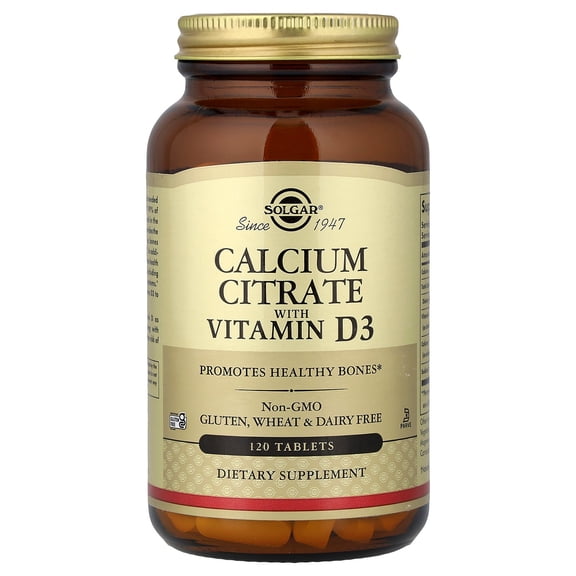 Solgar Calcium Citrate with Vitamin D3, 120 Tablets