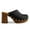 Black Braided, variant on YDN Women Platform Rivet Studded Clog Mules Round Toe Slip on High Chunky Heels Casual Dress Slide Sandals Size 7 Khaki