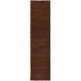 thumbnail image 1 of Unique Loom Solo Solid Shag Collection Area Modern Plush Rug Lush & Soft, 2' 6 x 10' 0, Chocolate Brown, 1 of 2
