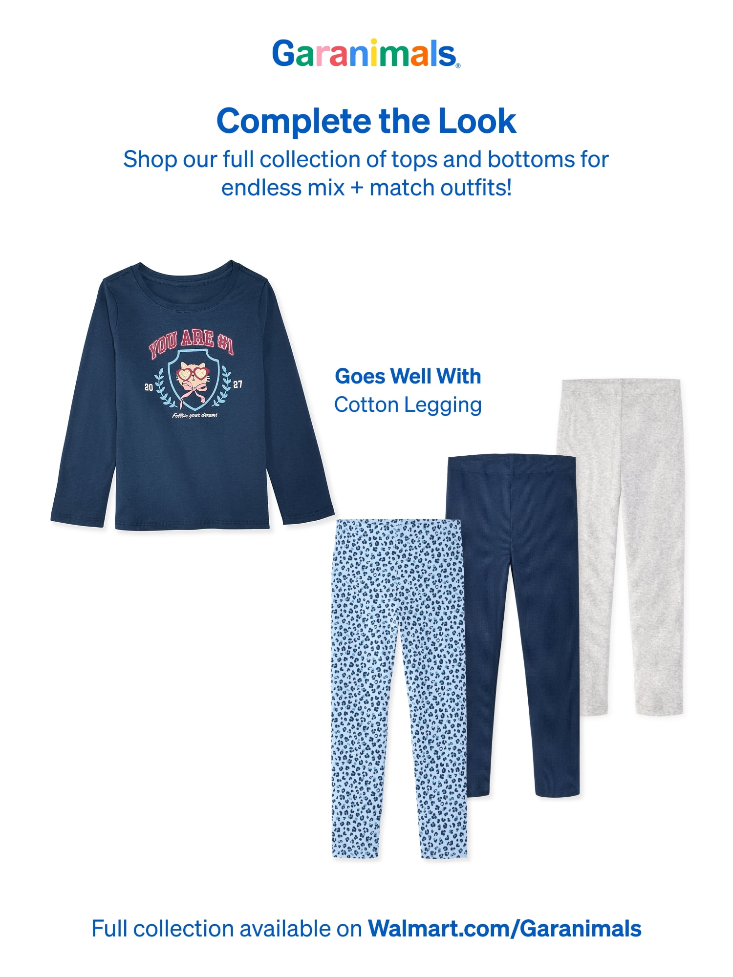 Garanimals Baby & Toddler Girl Long Sleeve Shirts, Single & 3-Pack, Sizes 0-6T
