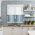 thumbnail image 5 of Blue Ombre Kitchen Curtains and Valances Set, 3 Piece Kitchen Curtains Set 24 Inch Length, Modern Gradient Abstract Art Rod Pocket Curtains Tier Farmhouse Window Curtains, 5 of 6
