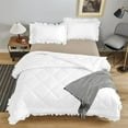 thumbnail image 2 of DNG Creations 1 Piece Ruffle Diamond Comforter All Season 550 GSM Full/Queen Size - 800 Threads Count, 100% Egyptian Cotton Solid White Colour, 2 of 7