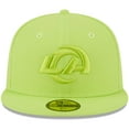thumbnail image 2 of Men's New Era Neon Green Los Angeles Rams Color Pack Brights 59FIFTY Fitted Hat, 2 of 5