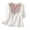 White, variant on V Neck Shirts for Women Floral Embroidery Cotton Linen Elbow Length Sleeve Boho Blouse for Vacation Daily Pink 3XL