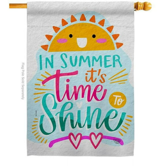 Ornament Collection H192656-BO Time to Shine Summertime Fun & Sun 28 x 40 in. Double-Sided Decorative Vertical House Flags for Decoration Banner Garden Yard Gift
