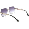 thumbnail image 4 of FEISEDY Classic Rimless Sunglasses Women Metal Frame Diamond Cutting Lens Sun Glasses B2567, 4 of 6