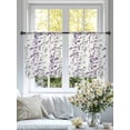 thumbnail image 4 of Purple Grey Botanical Sheer Curtains 54 Inch Length 2 Panels Set Window Treatments, Spring Floral Summer Farmhouse Rod Pocket Semi Curtains for Living Room/Bedroom/Kitchen Décor, 104"W x 54"L, 4 of 7