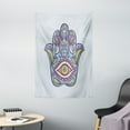 thumbnail image 1 of Evil Eye Tapestry, Doodle Hamsa Hand Symbol Traditional All Seeing Eye Positive Colorful, Wall Hanging for Bedroom Living Room Dorm Decor, 40W X 60L Inches, Light Blue Pink Green, by Ambesonne, 1 of 2