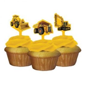 Creative Converting Construction Birthday Zone Cupcake Toppers