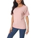 thumbnail image 4 of INSPIRAR CHIC Camisetas de Manga Corta Casual para Mujeres Blusas Básicas de Verano Tejidas Sueltas de Color Sólido Rosa, 4 of 6