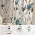 thumbnail image 6 of Teal Beige Floral Sheer Curtains 84 Inch Length, Light Filtering Voile Curtain Panel, Spring Elegant Garden Flowers Retro Rod Pocket Drapes Window Treatments for Living Room Bedroom 52"x84", 6 of 9