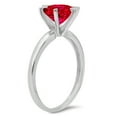 thumbnail image 2 of 3ct round cut red simulated ruby 18k white gold anniversary engagement ring size 9.5, 2 of 4