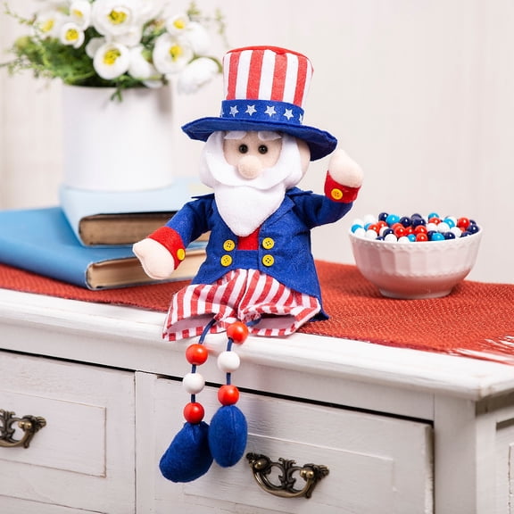 Fun Express Tabletop Decoration, Patriotic Uncle Sam Dangle-Leg, Blue, 12.5 Inch, 1 Count