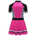 thumbnail image 4 of Yruioon Speed Race Car Driver Dress for Girls Kids Sequins Tutu Dress Sparkly Glitter Racer Dresses Hot Pink 8, 4 of 5