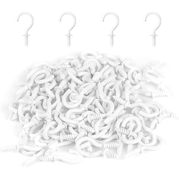 Small Screw Hooks, 1/2 Inch Mini Metal Twist in Hooks, 100 Pcs