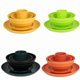 thumbnail image 2 of Xiao Hua 10 piezas de vajilla de paja de trigo, platos reutilizables, platos irrompibles para la cena, color verde, 2 of 5