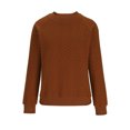 thumbnail image 5 of AXXD Womens Shirts Trendy Basic Summer 2024 Loose Button Round-Neck Long Sleeve Casual T-shirt Top Solid Blouse, 5 of 9