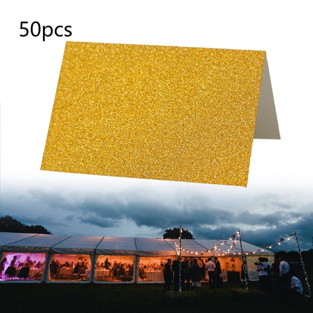 50 Uds. de tarjetas de lugar de papel, tarjetas de felicitación en blanco, tarjetas de lugar de asiento, tarjetas de mesa de Buffet, etiquetas para oscura Colco tarjeta del lugar
