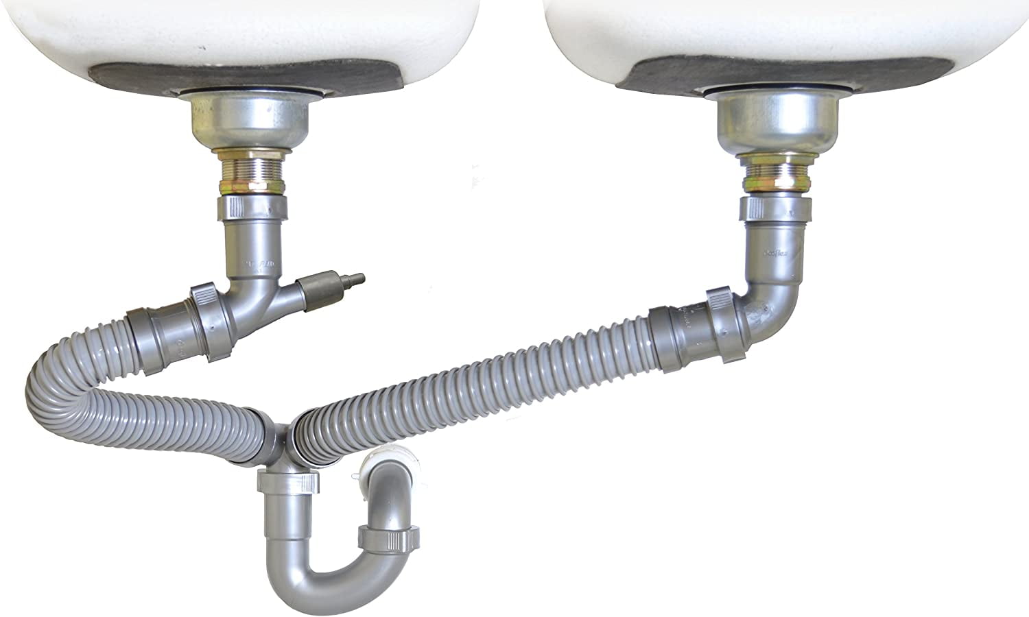 Snappy Trap 1 1 2 All In One Drain Kit For Double Bowl Kitchen Sinks Walmart Com