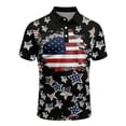 thumbnail image 3 of Men Polo Shirt American Flag Print Independence Day 250th Anniversary Relaxed Fit Casual Patriotic Summer Daily Wear, 3 of 3