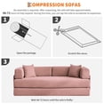 thumbnail image 2 of Modular Convertible Sofa Bed – 78.8" Oversized Sleeper Futon with Adjustable Armrests, 2 Pillows, Soft Corduroy, No Assembly, Collapsible Couch for Living Room, Bedroom, Apartment – Corduroy | Pink, 2 of 8