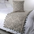 thumbnail image 3 of The HomeCentric Grey Bed Runner without Pillow Cover, Full Size 68"x18" Decorative Bed Runner, Grey Cotton Bed Scarf in Aztec Pattern with Tassels - Grey Aztec, 3 of 3