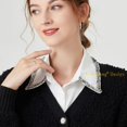 thumbnail image 6 of LoudSung False Collar Detachable Half Shirt Blouse Fake Collar Lacing Denim Dickey Collar Elegant Design for Women Girls, 6 of 7