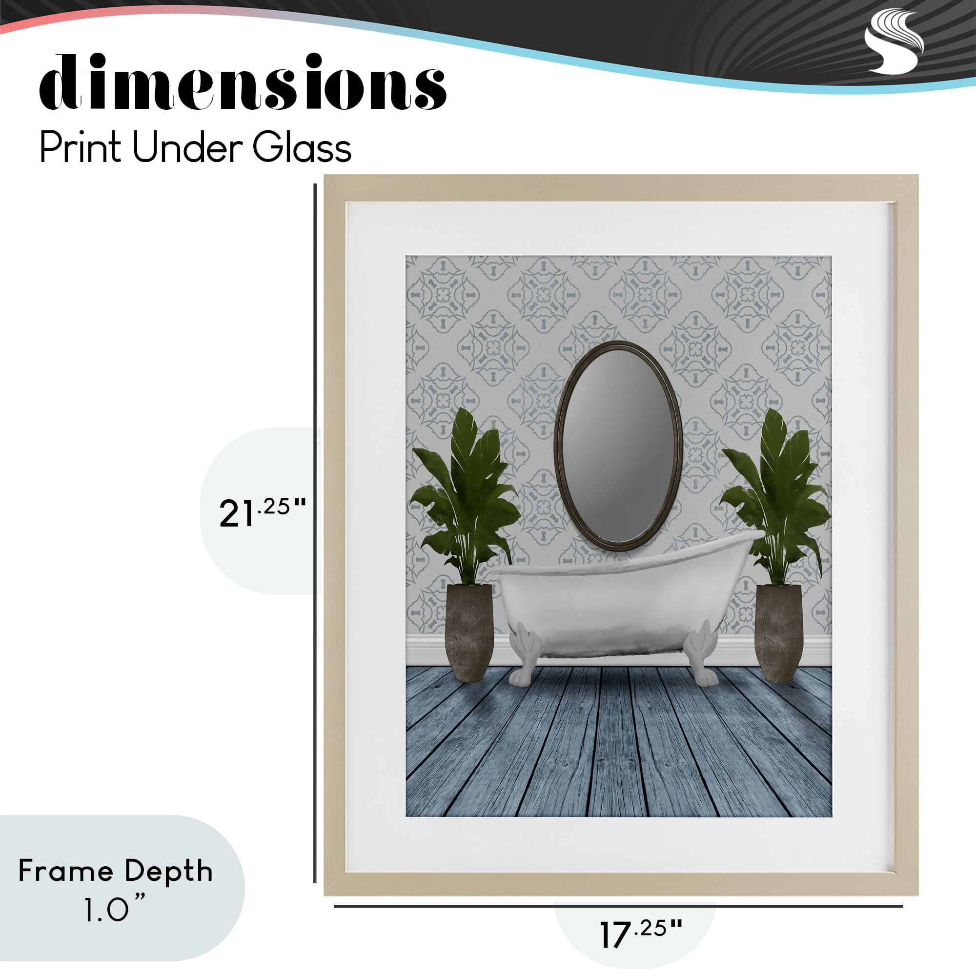 Stupell Industries Restful Wash Bathtub Birch Framed Print Under Glass, design by Marcus Prime