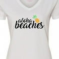 thumbnail image 4 of Inktastic Hawaiian Pineapple Aloha Beaches Women's V-Neck T-Shirt, 4 of 5