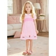 thumbnail image 2 of Emy Dola 2-7T Little Girls Lapel Collar Cotton Dress Short Sleeve Foral Bunny Applique A-line Summer Dresses, 2 of 8