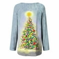 thumbnail image 5 of Fesfesfes Ugly Xmas Sweater Women's Christmas Print Loose Top Crew Neck Long Sleeves Under $10, 5 of 5