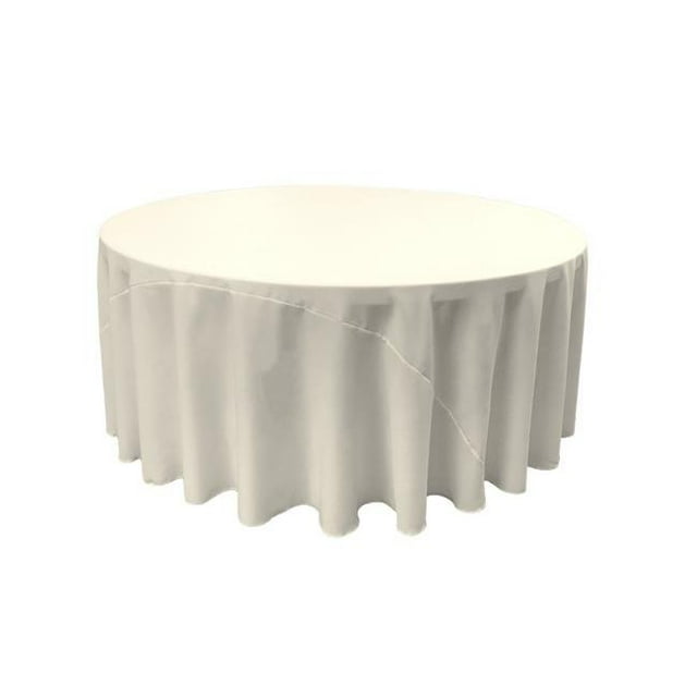 Nappe en Popeline de Polyester TCpop108R-IvoryP25&44; Ivoire - 108 Po Ronde