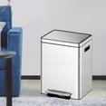 thumbnail image 2 of 8/9.5/10.6 Gallon Dual Trash Can, Stainless Steel Dual Garbage & Recycle Bin with Foot Pedal, Soft Close Lid, Classified Garbage Can with Removable Inner Bucket for Kitchen Living Room Office, 2 of 9