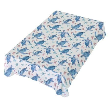 

JSTEL Sea Turtle Watercolour Table Cloth Square 54 x 54 Inch Tablecloth Anti Wrinkle Table Cover for Dining Kitchen Parties