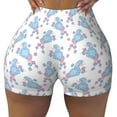 thumbnail image 2 of Daiia Cute Poodle Dog Pattern Women's Workout Shorts Biker Shorts - High Waisted Workout Spandex Tummy Control Gym Running Yoga Shorts-Large, 2 of 8