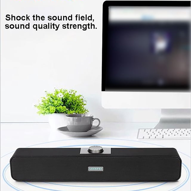 Compact Loud Computer Speaker System with Powerful Subwoofer Minimalist Universal for TV PC Home Clear Audio Remote Control