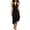 Black, variant on Women's Halter Neck Midi Dresses Summer Casual V Neck Asymmetrical Ruffle Cocktail Party Sundress