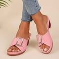 thumbnail image 2 of Women's Slippers For Everyday Casual Wear Toe Design Leather Upper Wedge Heel Comfortable On Footwear For Spring And Summer, 2 of 6