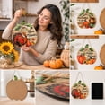 thumbnail image 6 of Thanksgiving Pumpkin Turkey Door Sign, Wooden Harvest Wall Hanging with Fall Floral Details, Front Door Entryway Decor for Home Porch Party, Seasonal Harvest Accent, 6 of 6