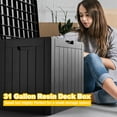 thumbnail image 3 of EasyUp 30 Gallon Resin Deck Box, Lockable Patio Outdoor Storage Box for Furniture, Garden Tools and Tools Storage, Waterproof Outside Storage Boxes（Black）, 3 of 7