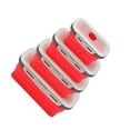 thumbnail image 1 of Redempat 4pieces Silicone Lunch Boxs Space-saving Versatile Microwave And Dishwasher Safe Foldable Bento Red, 1 of 6