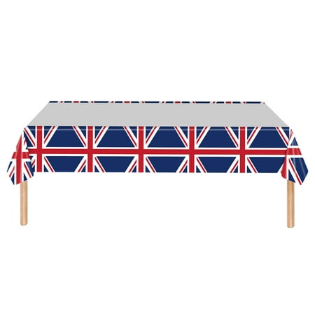 

86inx51in Union Jack Table Cover | Great Britain PE Tablecloth Waterproof Covers | Queen s Jubilee Patriotic Decoration British Ornaments for Party Supplies