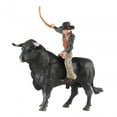 thumbnail image 4 of Figura de vaquero con toro Figura de vaca de granja Simulación realista Modelo de granja para toro negro de pie, 4 of 9