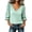Green, variant on Lace Trim V Neck Eyelet Blouse for Women Puff Ruffle 3/4 Sleeve Loose Solid Casual Summer Top