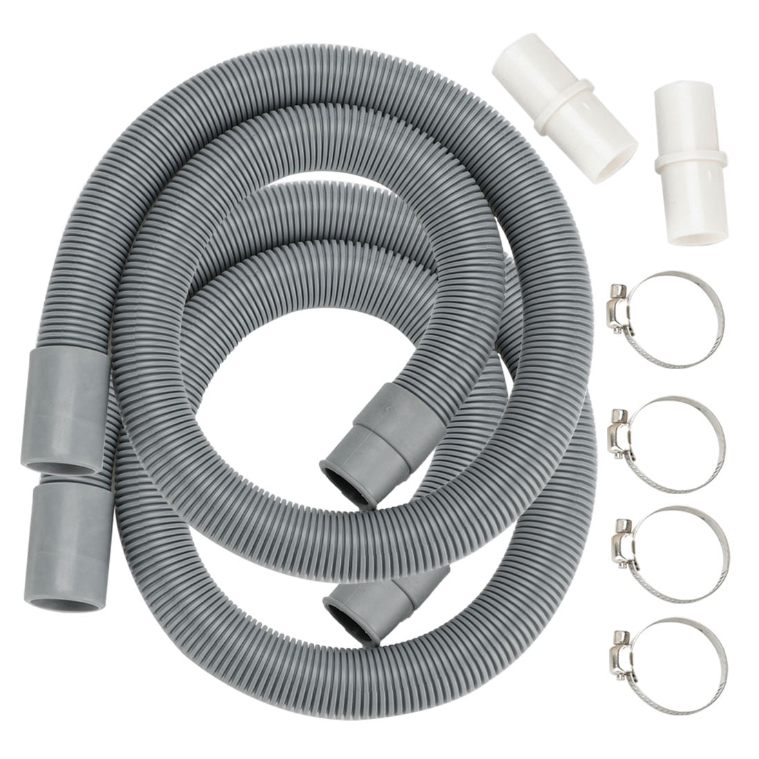 2 Pcs 3.3 Feet Universal Wash Machine Drain Hose Extension Water Clamp