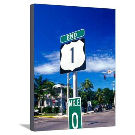 Florida Keys Mile Marker Mile Marker 0, Key West, Florida Keys, Florida, USA Stretched Canvas Print Wall Art By Terry Eggers ()