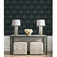 thumbnail image 3 of NextWall Midnight Blue & Juniper Deco Floral Peel and Stick Wallpaper, 3 of 8