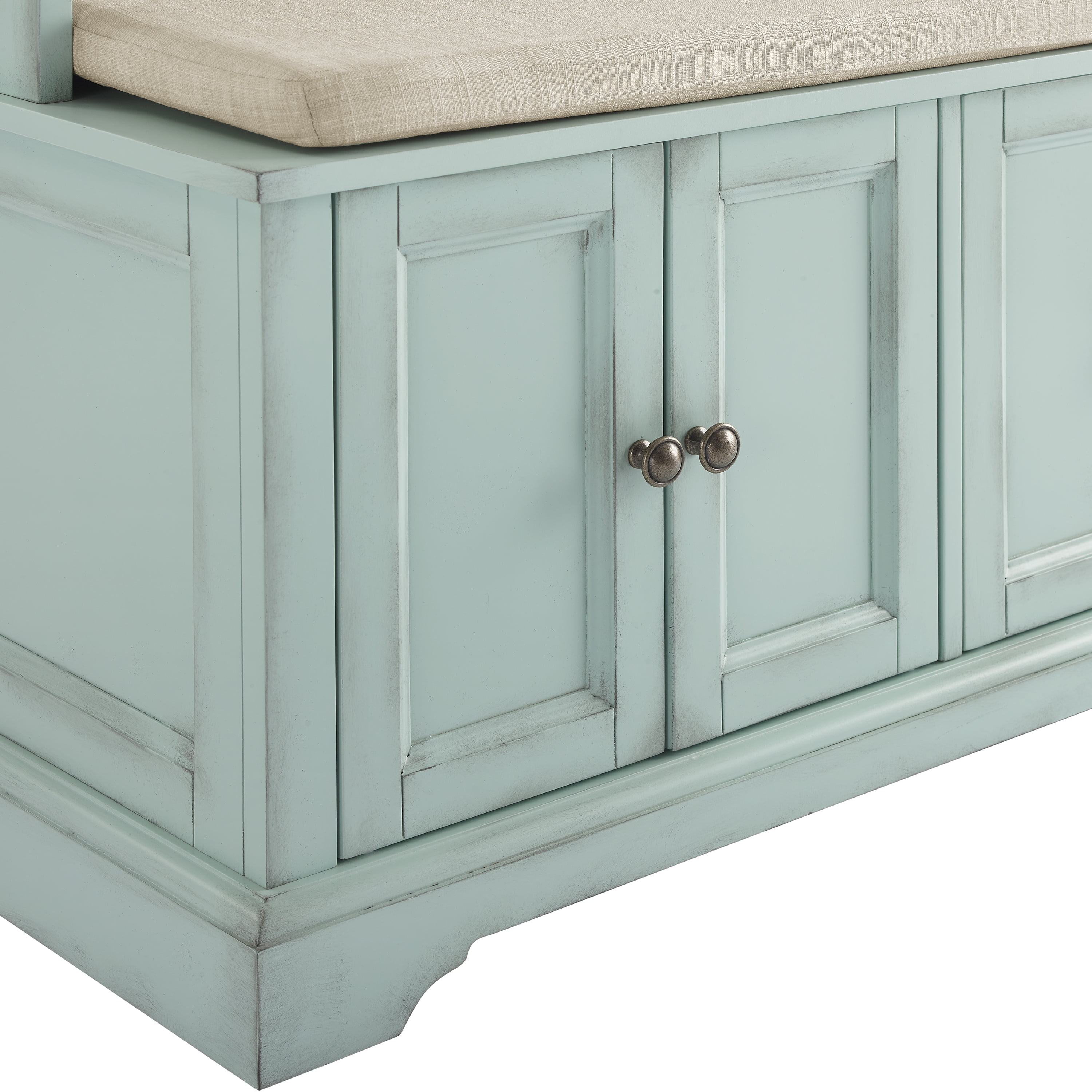 Laughlin antique blue storage cheap bench