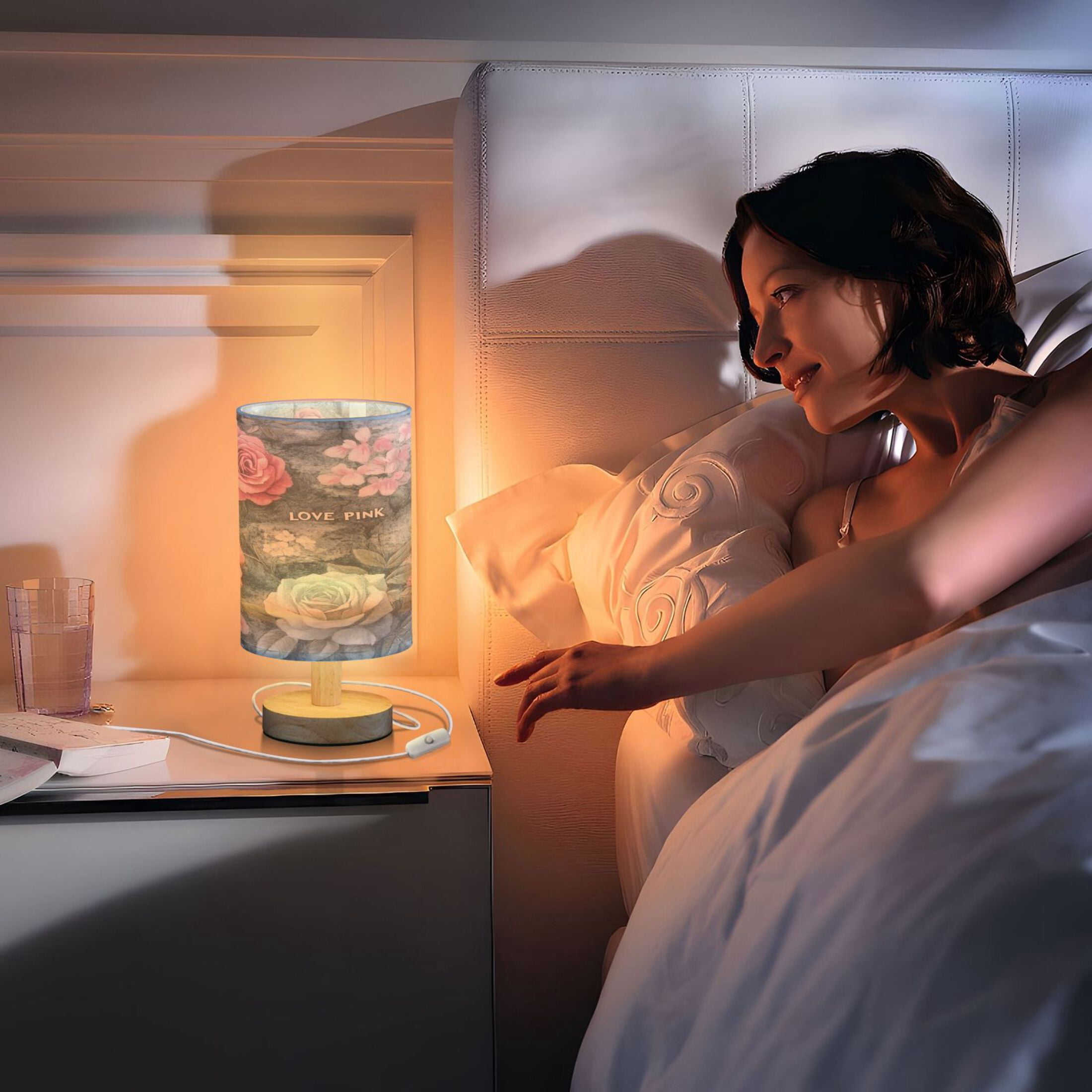 BZSMCE Lamp Modern Oil Rose Pattern Creative Patter Night Light